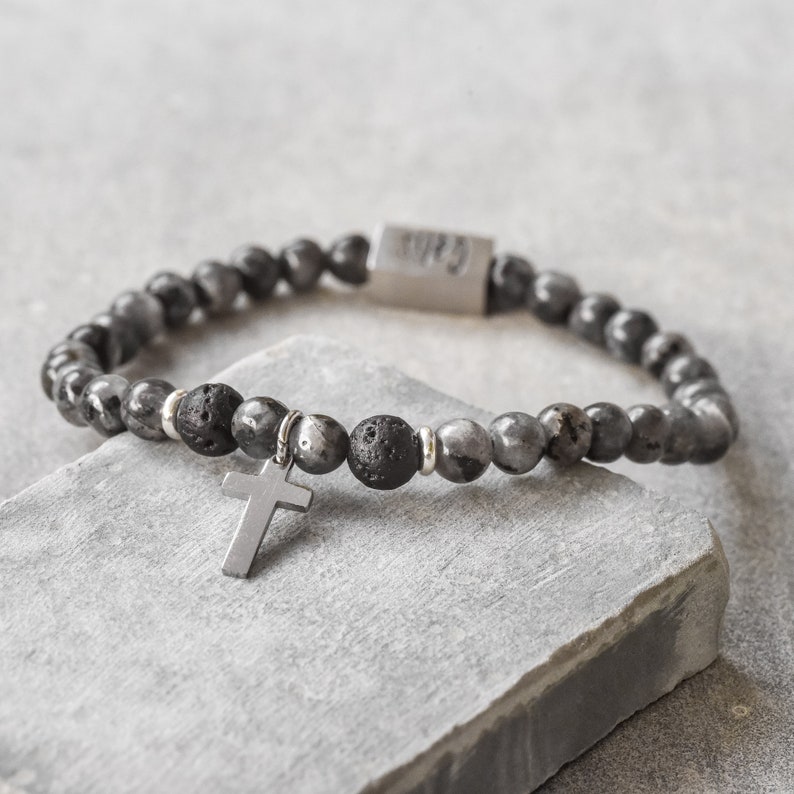 Men's Cross Bracelet Men's Religious Bracelet Etsy