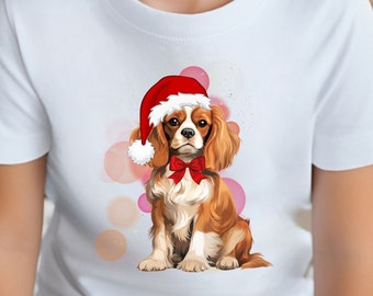 Camiseta navideña para niños de Cavalier King Charles Spaniel