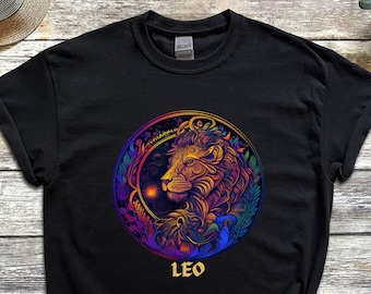 Psychedelic Leo Zodiac T-Shirt: Colorful Astrology Top