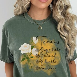 Taurus Birth Flower Shirt, Taurus gift, Birth flower shirt, Gift for her, Taurus birthday gift, Comfort colors shirt
