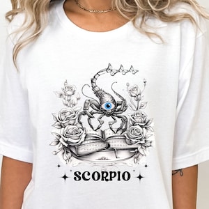 Scorpio Zodiac Shirt, Scorpio Horoscope Tee, Astrology Top, Scorpio Sign Top, Line Art Shirt, Scorpion Shirt, Zodiac Gift Shirt, Scorpio