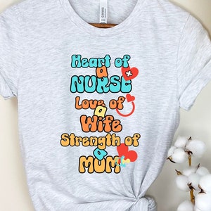 Mom wife nurse shirt, mom wife nurse gift, Mom shirt,  Nurse shirt, wifey shirt, gift for mom, heart nurse shirt