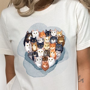 Cat face shirt, Cat heart shirt,  Feline shirt, Cat mom shirt, cat graphic tee,  Kitty shirt, Cute cats shirt, Cat lover shirt, Cat lady tee