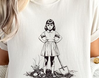Compost Your Enemies T-Shirt: Gothic Girl, Horrorcore Gardening Tee