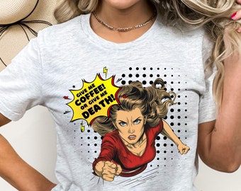 Camiseta de café de cómic: regalo para adictos a la cafeína