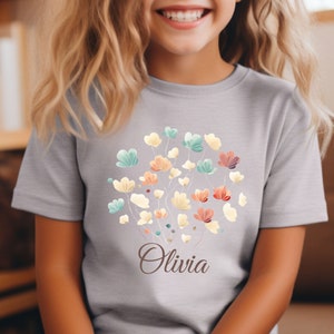 Personalized girl shirt, Custom girl shirt, Personalized Name Floral shirt, girl name shirt, custom girls shirts, girls custom t shirt