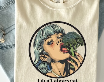 T-shirt graphique drôle de brocoli : chemise rétro végétarienne d'humour