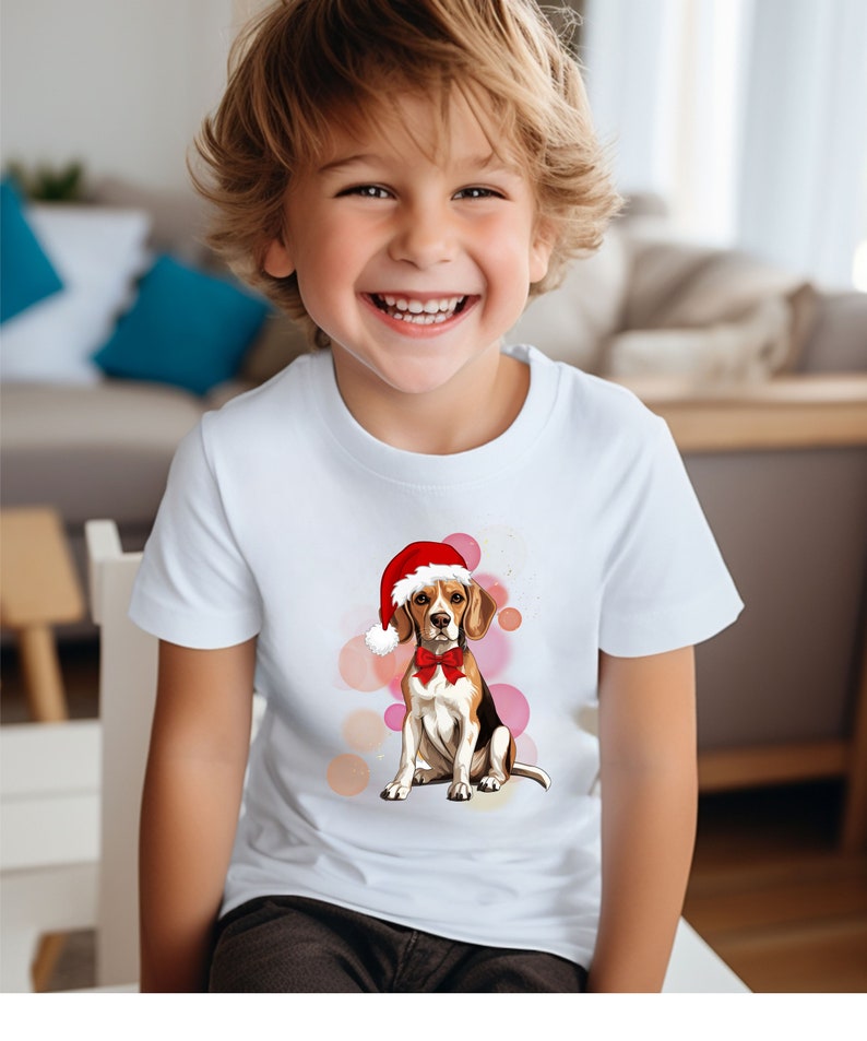 Beagle Kids Christmas Shirt, Kid's Christmas Shirts, Dog Shirt for Kids