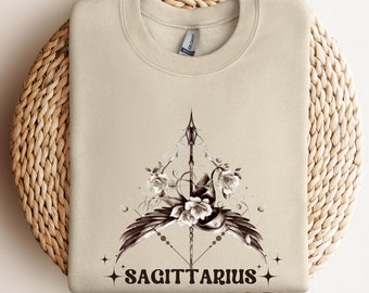 Sagittarius Zodiac Sweatshirt: Line Art Astrology Top