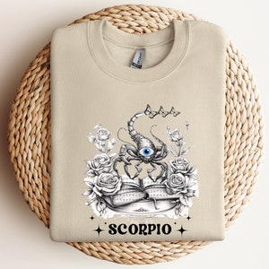 Scorpio sweatshirt, Scorpio Horoscope sweatshirt, Scorpio shirt, Scorpio gifts, Line Art Shirt, Scorpio Top, Scorpion shirt, Scorpio top