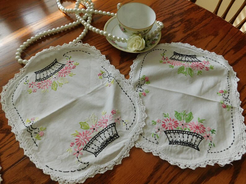 Fetching Lot Of Antique Dresser Scarves 4 sets of 2 Etsy