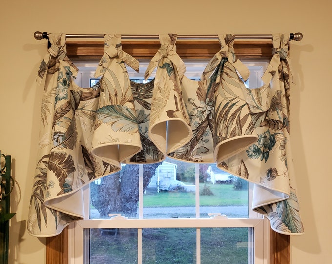 Custom Made Swag Window Treatment Braemore Bamboo Palm Etsy