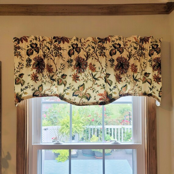 Lined Custom Made Valance Waverly Felicite Multi Pale Etsy