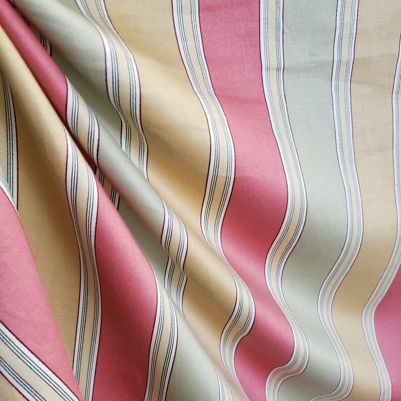 Kingsway Fabric Montrose Stripe Mauve Gold Sage Etsy