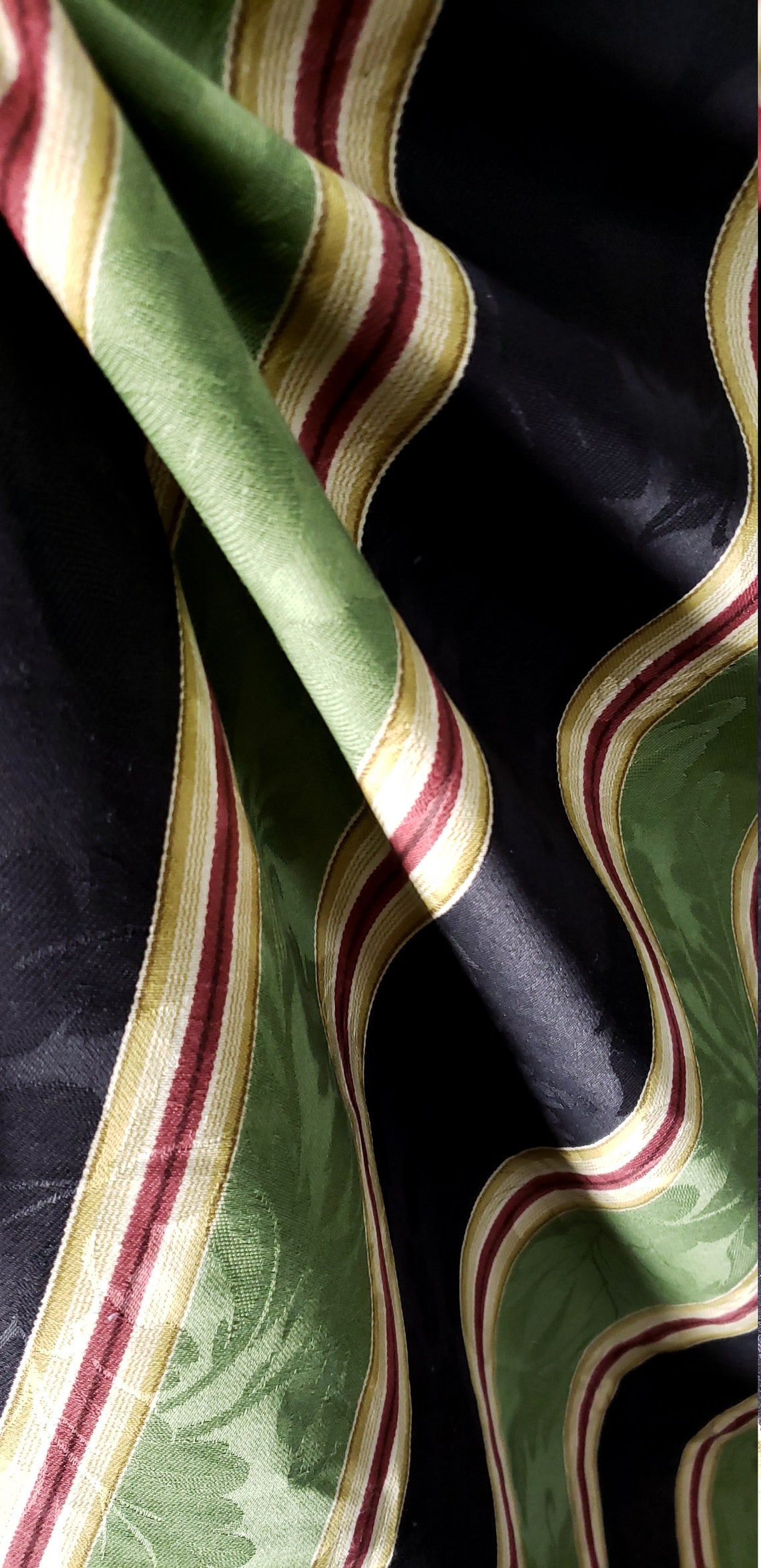 Waverly Fabric By the yard Capulet Stripe Onyx Forest Etsy
