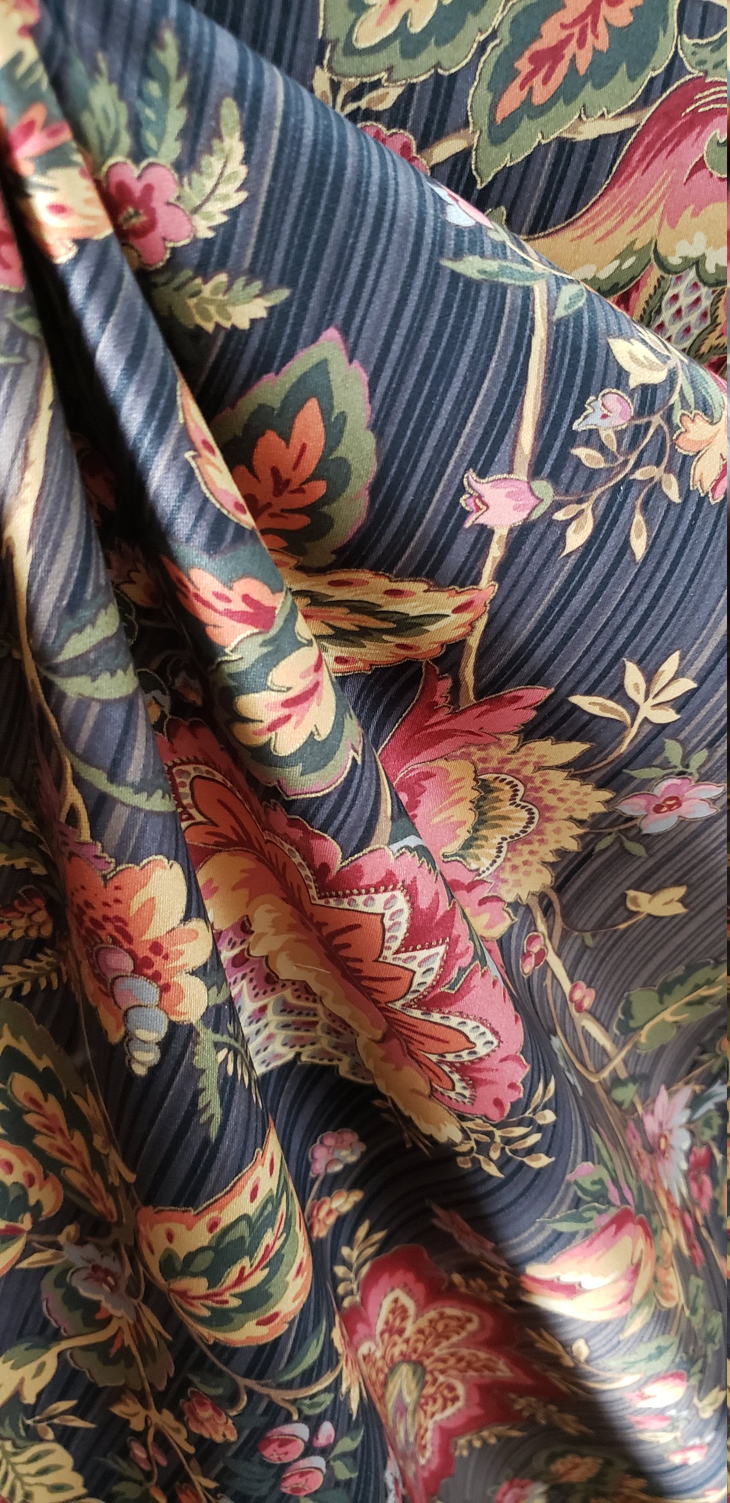 Swavelle Mill Creek Fabrics Jacobean Floral Ink Blue | Etsy