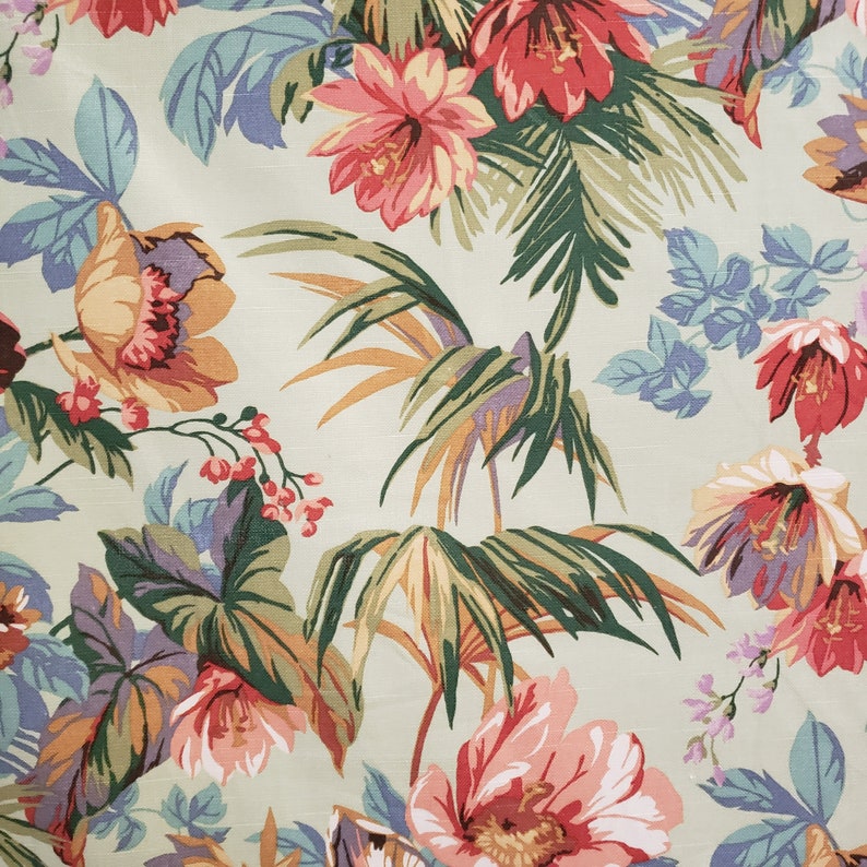 Braemore Fabric Tropical Floral Island Paradise Red | Etsy