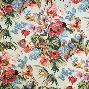 Braemore Fabric Tropical Floral Island Paradise Red - Etsy