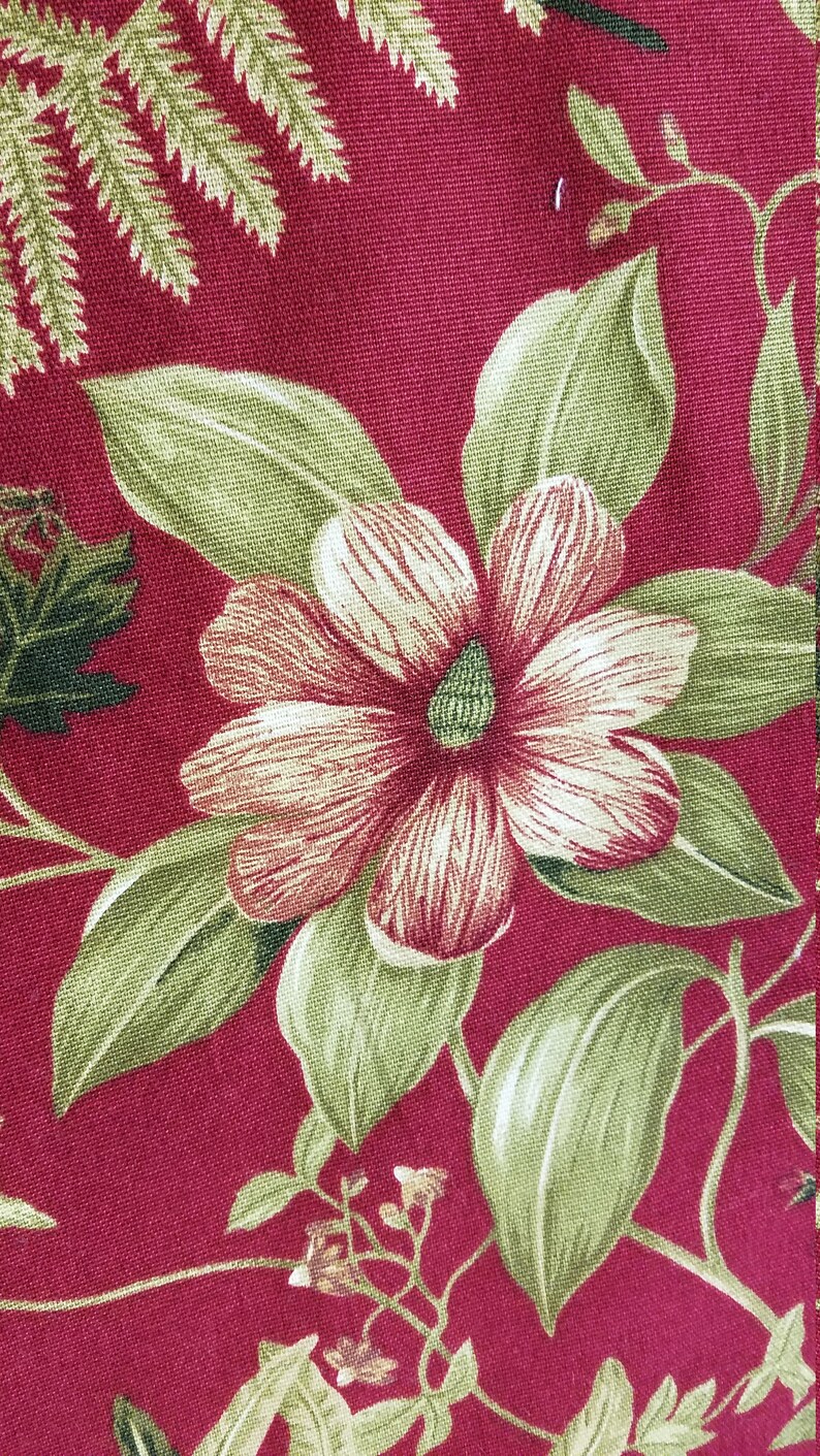 Kingsway Fabric Tahitian Sunset Tropical Floral Burgundy Etsy