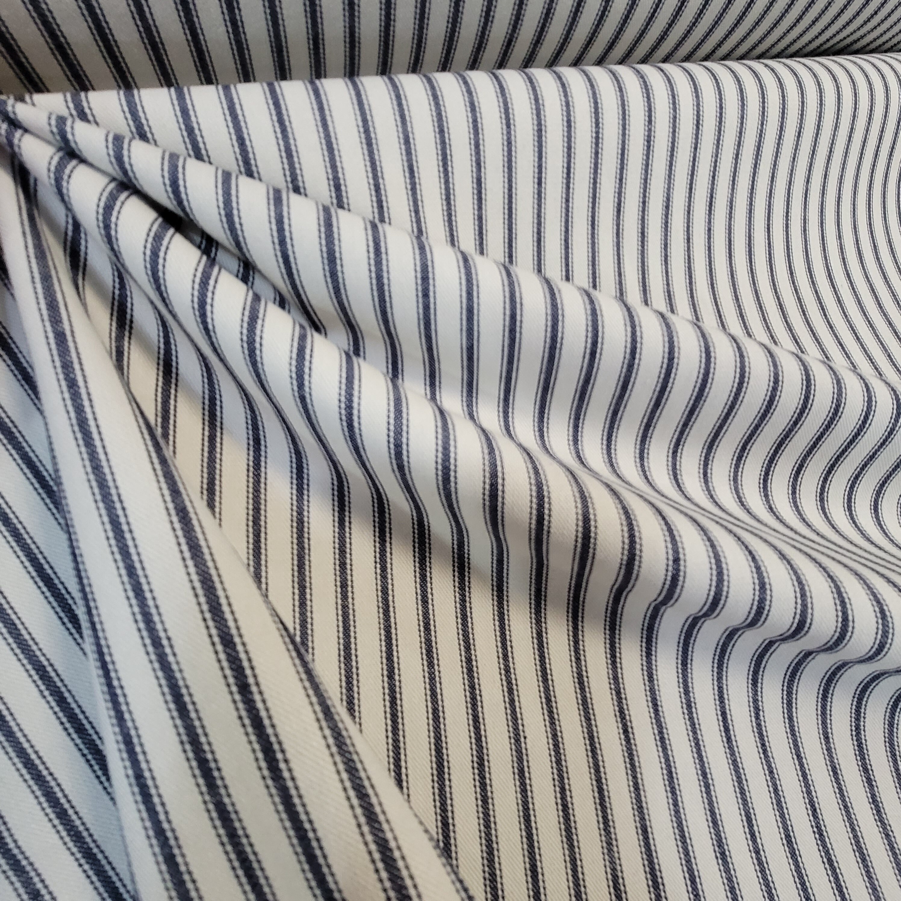 NAVY Ticking Fabric Color: Dark Navy Stripe Pin Stripe | Etsy