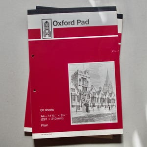 Vintage Plain Paper Pad - Oxford - Refill Pad - Blank and Unused - Vintage Stationery