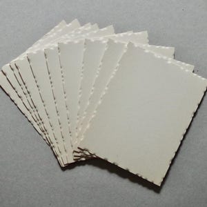 Vintage Druckerkarten - Set x10 Deckle Karten - Leere Einladungen - Vintage Schreibwaren