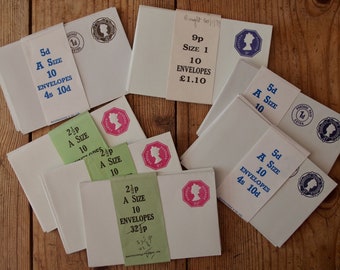Vintage Envelopes - Packs of Envelopes - Various Sets - Paid Postage - QEII - Vintage Stationery