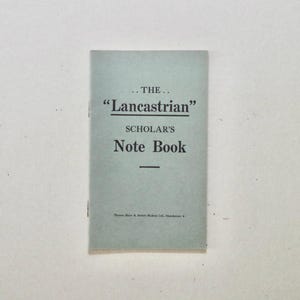 Vintage Notebook - &#39;The Lancastrian Scholar&#39;s Note Book&#39; - Blank and Unused - Vintage Stationery