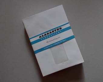 vintage Envelopes - Pack de x50 Enveloppes avec Fenêtre - Albâtre - vintage Ephemera - vintage Papeterie