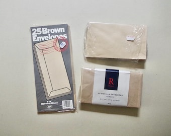 Buste vintage - Lotto di 3 confezioni - Ryman/Boots - Carta Manila - Bianche e mai usate - Articoli di cancelleria vintage