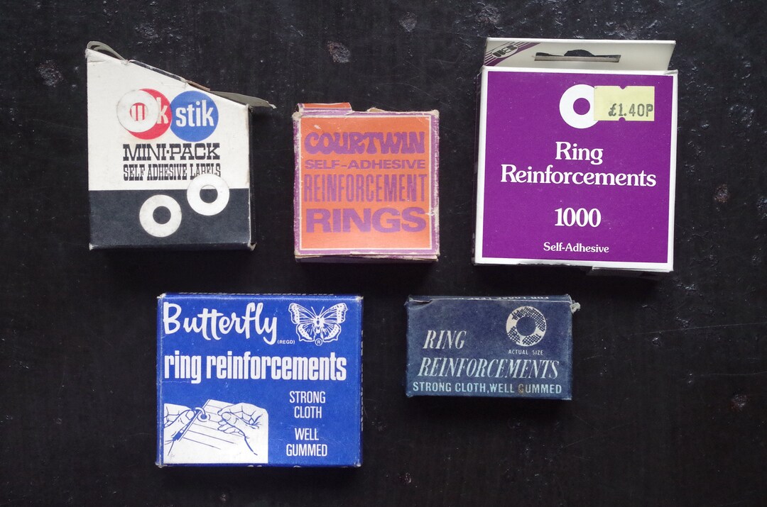 Vintage Reinforcement Rings Boxes of Rings Office Supplies Vintage