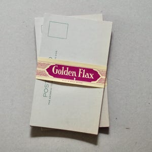 Cartões postais vintage em branco - Pacote com 15 cartões postais - Linho dourado - Em branco e sem uso - Papelaria vintage