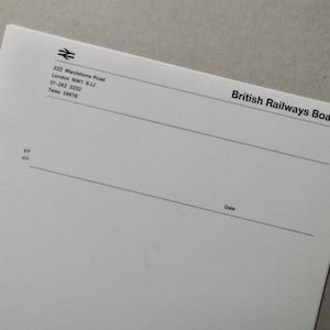 Papel vintage - Juegos de 20 hojas A4 con membrete - British Railways Board - Papelería vintage