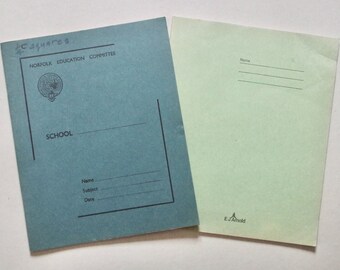 Vintage Exercise Books - Lot of x2 Notebooks - Blank and Unused - Vintage Stationery