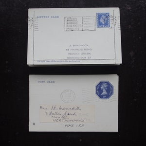 Vintage Briefkarten und Postkarten - Gebraucht - Stempelmarken - Vintage Briefpapier