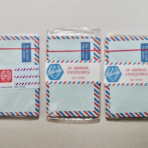 Sobres vintage para correo aéreo - Paquete de 11/10 - Silvine - Paquetes sin usar - Papelería vintage