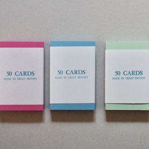 Tarjetas de impresora vintage - Paquetes de 50 - Rosa - Azul - Verde - Papelería vintage