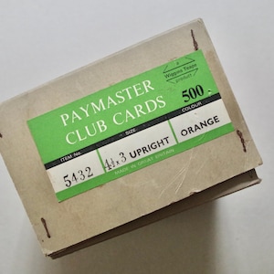 Vintage Druckerkarten - Box mit x300 Klappkarten - Paymaster Club Karten - Wiggins Teape - Vintage Schreibwaren