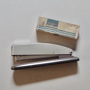 Vintage Stapler with Staples - Velos 325 Windsor - Box of Kartro Staples - Vintage Desk Items - Vintage Stationery