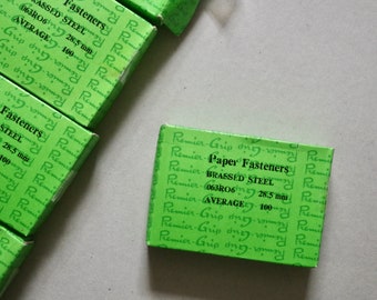Vintage Paper Fasteners - Box of x100 Split Pins - Premier Grip - Vintage Stationery