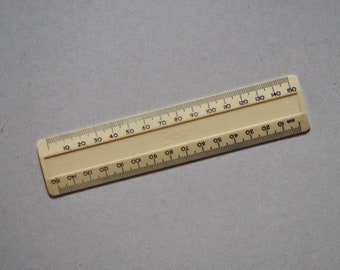 Vintage Ruler - Short Plastic Ruler - &#39;Rolinx&#39; - Centimetres/Millimetres - Vintage Desk Items - Office - Vintage Stationery