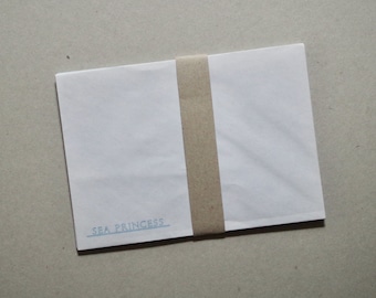 Vintagekuvert - Blandade set med x6 kuvert - 'Havsprinsessa' / Enfärgat blått - Vintage brevpapper