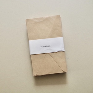 Sobres Vintage - Paquete de 50 sobres marrones - Papelería Vintage