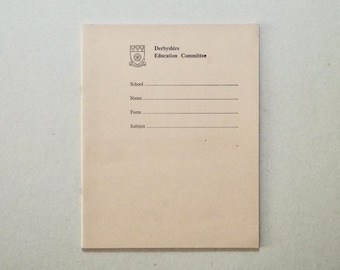 Vintage övningsbok - 'Derbyshire Education Committee' - Tom och oanvänd - Vintage brevpapper