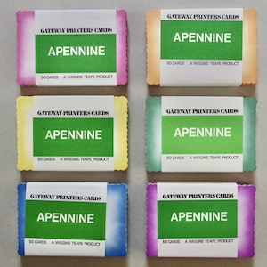 Vintage Drucker Karten - 50er Packs - Farbige Kanten - 'Apennine' -Gateway - Wiggins Teape - Vintage Schreibwaren