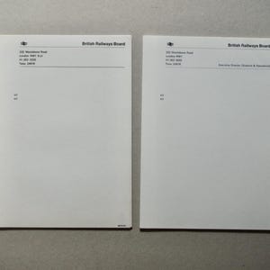 Papel vintage - Juegos de 20 hojas A5 con membrete - British Railways Board - Papelería vintage