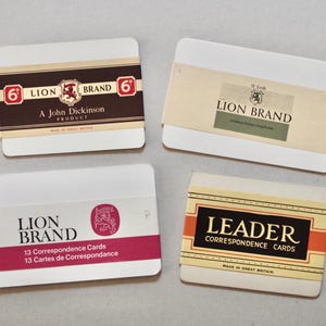 Vintage Correspondence Karten - Sets von Karten - Lion Brand - Vintage Schreibtischartikel - Vintage Schreibwaren