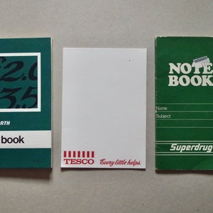 Vintage Notebooks and Notepaper - Lot x3 Pads - High Street Brands - Vintage Stationery