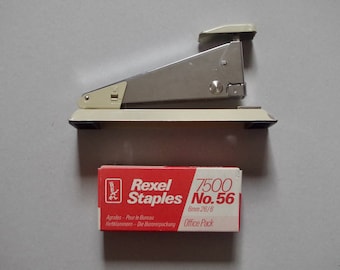 Vintage Stapler with Staples - Rapid 2 - Box of Rexel Staples - Vintage Desk Items - Vintage Stationery