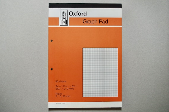 Vintage Graph Paper Pad Oxford Refill Pad Blank and Unused Vintage  Stationery 